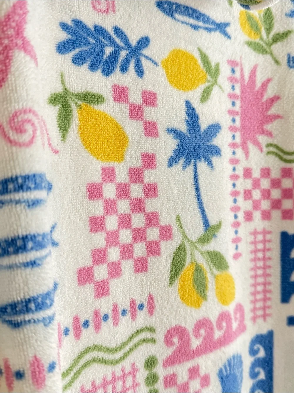 Women's Hooded Swim Coverup in Pink & Blue Tropical Print - Throwzy - Picture 4 of 10